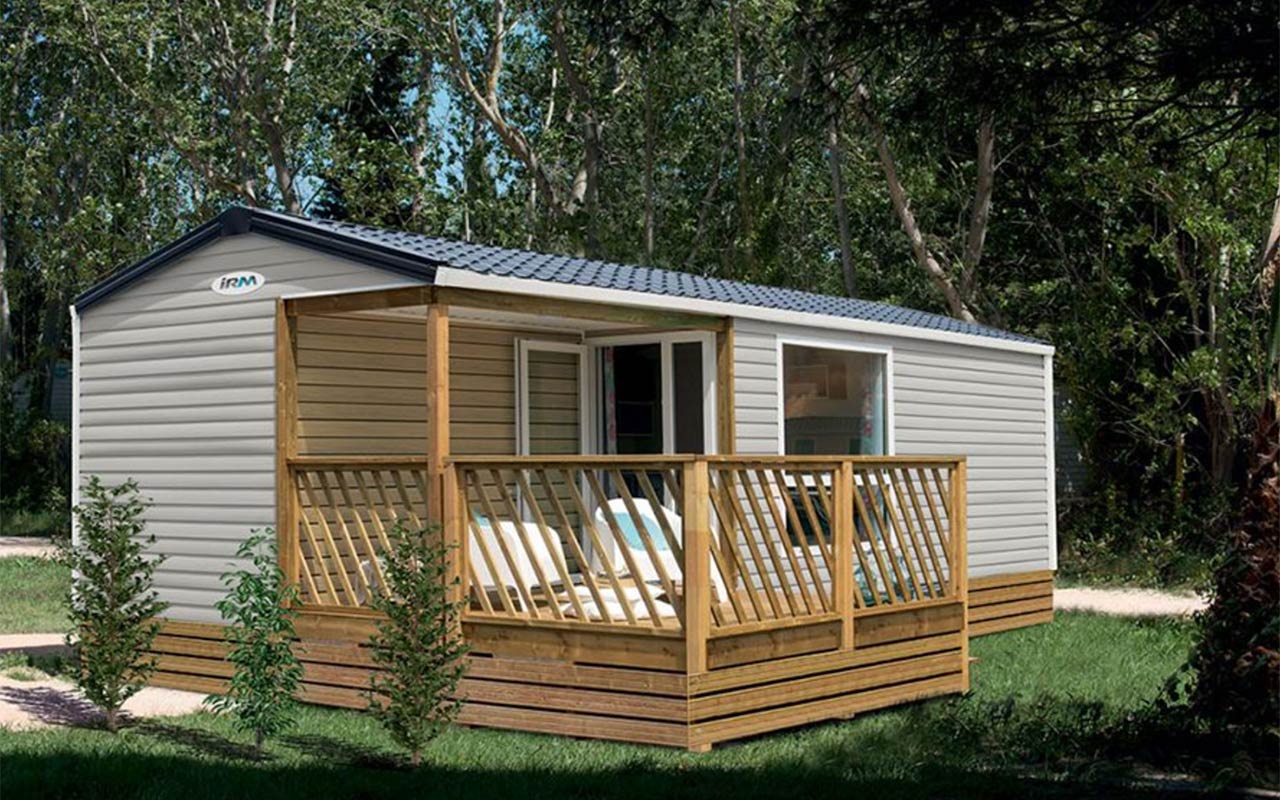 camping du goulet mobil home loggia exterieur